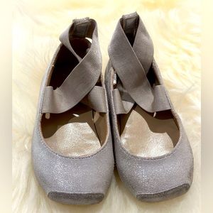Janie and Jack silver shimmer ballet flats